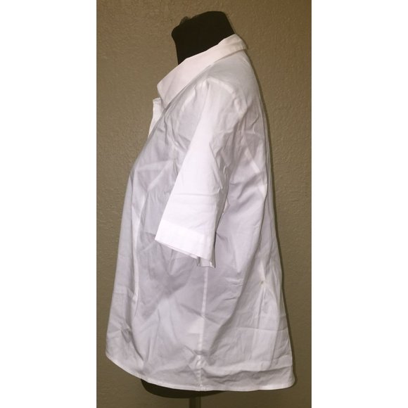 Women's Pure Collection Size 8/10 Collared White Button Down Shirt - Picture 3 of 7